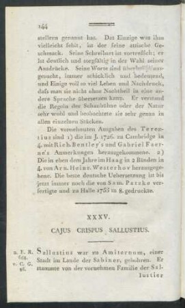 XXXV. Cajus Crispus Sallustius