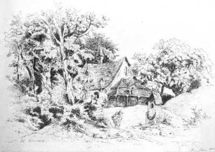 Kirchlein im Walde : Leonhardi, Eduard: Kirchlein im Walde. Juni 1881. Sepiatusche; 21,3 x 29,5 cm. Privatbesitz