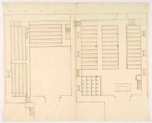 Grundriss des Schiffs und der Empore ("Borkirche") (Folio Doppelblatt)