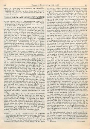 465 [Rezension] Hessen, Johannes, Religionsphilosophie