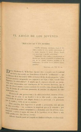 El amigo de los jóvenes : Tres cartas y un hombre