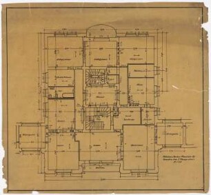 Wohnhäuser Hohenzollernstraße/Menzelstraße/Wölflstraße, Breslau: Menzelstraße 87: Grundriss 1.OG 1:50