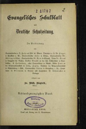 28: Evangelisches Schulblatt und deutsche Schulzeitung - 28.1884