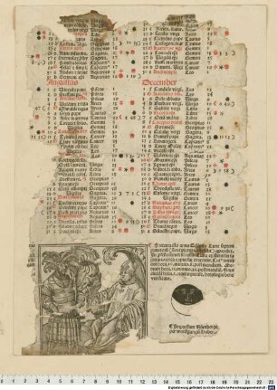 [Einblattdruck-Kalender auf das Jahr 1509 mit den Heiligennamen jeden Tages]