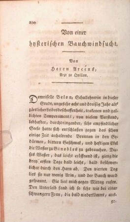 Von einer hysterischen Bauchwindsucht.