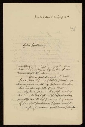 48: Brief von Karl von Unzer an Gottlieb Planck, Mieders, 8.8.1908