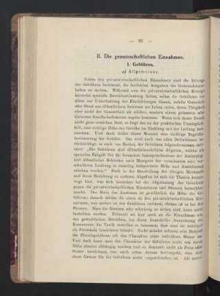 II. Die gemeinschaftlichen Einnahmen.