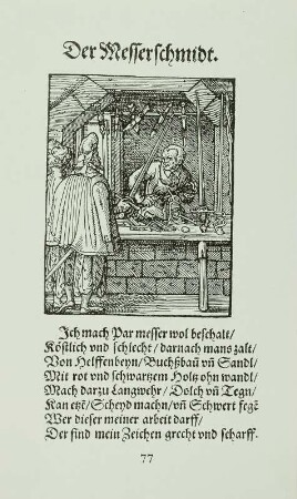 Messerschmied, Holzschnitt, Amman 1568