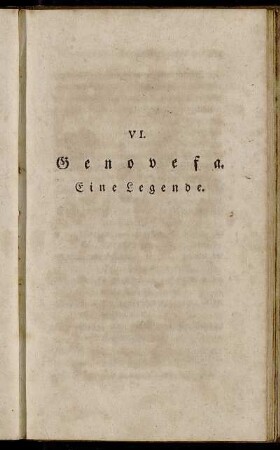 VI. Genovefa. Eine Legende