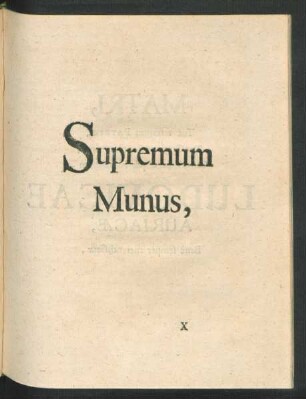 Supremum Munus