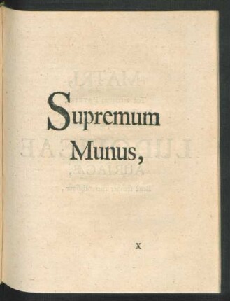 Supremum Munus