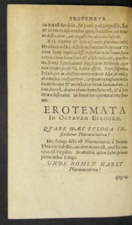 Erotemata In Octavam Eclogam.