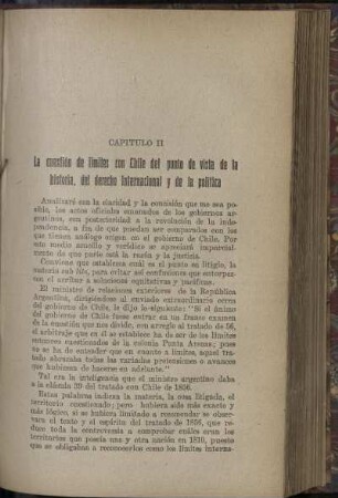 Capitulo II: La cuestión de límites con Chile