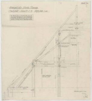 Fischer, Theodor; Planegg bei München (Bayern); Ev. Waldkirche - Dachstuhl (Schnitt)