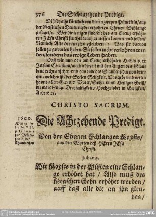 Die Achtzehende Predigt