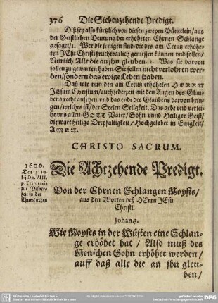 Die Achtzehende Predigt