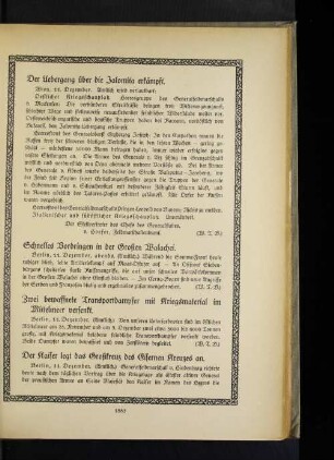 Schnelles Vordringen in der Großen Walachei.