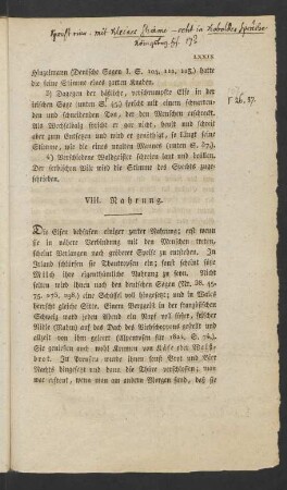 VIII. Nahrung.