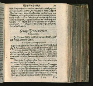Kurtze Sermon von der Copulation.