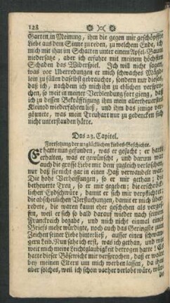 Das 23. Capitel. Fortsetzung der unglücklichen Liebes-Geschichte