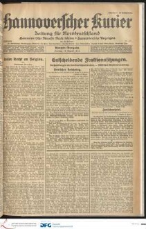 Hannoverscher Kurier : Hannoversches Tageblatt ; Morgenzeitung für Niedersachsen