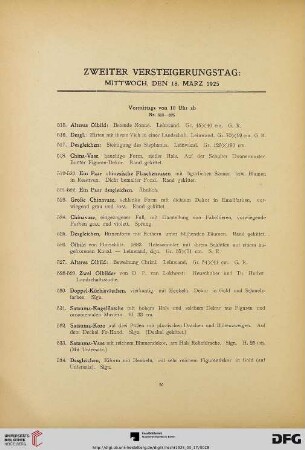 Zweiter Versteigerungstag (Nr. 515-895)