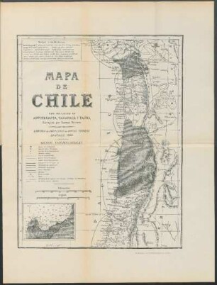 Mapa de Chile con inclusión de Antofagasta, Tarapacá i Tacna : Correjido por Santos Ternero