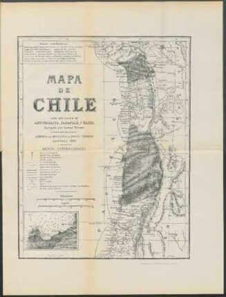 Mapa de Chile con inclusión de Antofagasta, Tarapacá i Tacna : Correjido por Santos Ternero