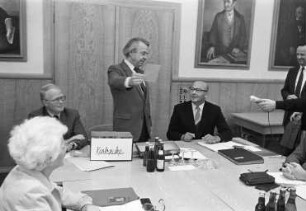 Kommunalwahl am 28. Oktober 1984. Auslosung der Reihenfolge der Parteien auf dem Stimmzettel
