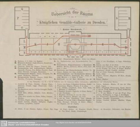 Uebersicht der Räume der Königlichen Gemälde-Gallerie zu Dresden