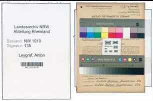 Entnazifizierung Anton Leygraf , geb. 09.03.1890 (Vorarbeiter)