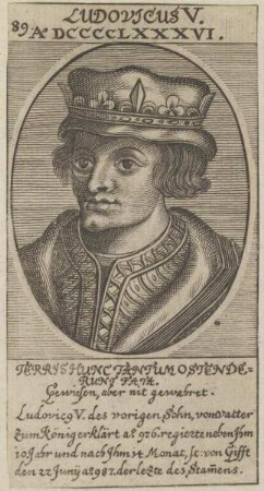 Bildnis von Ludovicus V., König von Frankreich
