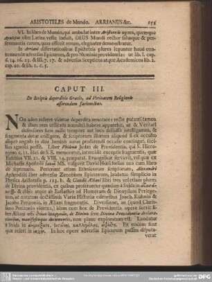 Caput III. De Scriptis deperditis Graecis, ad Veritatem Religionis afferendam facientibus