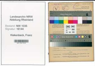 Entnazifizierung Franz Kiekenbeck , geb. 08.06.1900 (Schlosser)