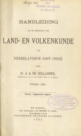 Deel 2: Handleiding bij de beoefening der land- en volkenkunde van Nederlandsch Oost-Indië