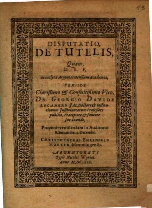 Disp. de tutelis