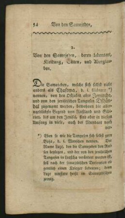2. Von den Samojeden, deren Lebensart, Kleidung, Sitten, und Aberglauben.