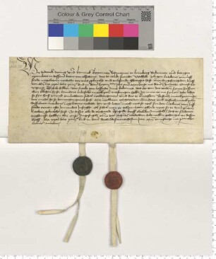 Die Ratsmannen Diderick Doring und Hinrick Hoyeman bekunden eine Morgengabe für die Witwe des Luteke van Lafferde.