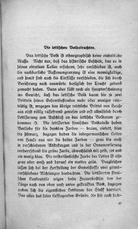 Die lettischen Volkstrachten.