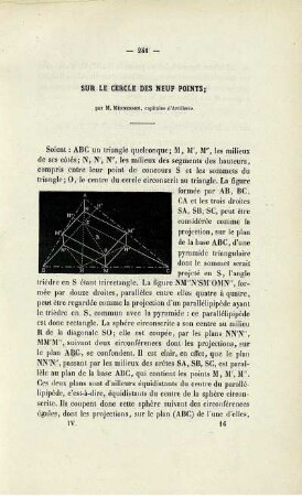Sur le cercle des neuf points.