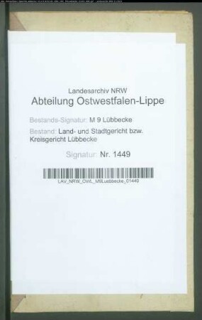 Erblasser: Tacke, Christoph Conrad; Erblasser: Tacke, Wilhelmine Sophie, geb. Meier: