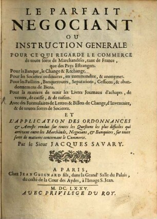 Le parfait négociant