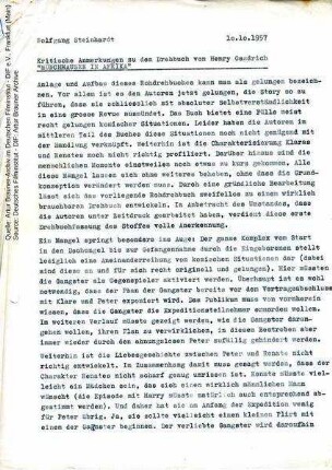 Anmerkungen zum Drehbuch