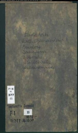 Kirchenbuchduplikat der katholischen Gemeinden in Paderborn, Kreis Paderborn (GHT 1837-1839) (Gemeinde: Katholische Gemeinden Paderborn )