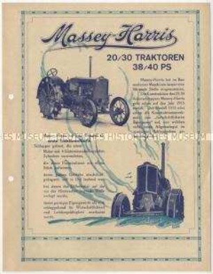 Traktoren von der Firma Massey-Harris und Co. in Kanada
