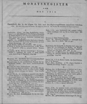 Monatsregister Mai