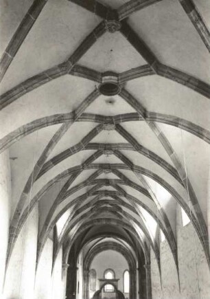 Wechselburg. Stiftskirche (1160/1180), Gewölbe des Mittelschiffes