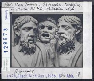 Rom, Museo Torlonia: Philosophen-Sarkophag, Detail: Philosophenköpfe