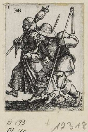 Nach links tanzendes altes Paar, Blatt 8 der Folge "Bauernfest"