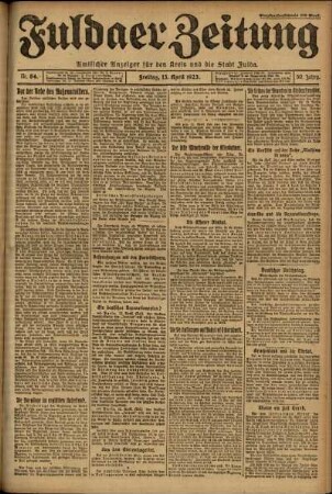 Ausgabe vom Freitag, den 13. April 1923.